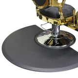 Maxbell Black Semi Circle 5'x3' 1/2" Barber Salon Anti Fatigue Floor Mat Pad