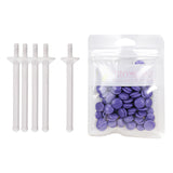 Maxbell 1Bag Depilatory Wax Waxing Beads Hair Removal Set & 5x Applicator Lavender