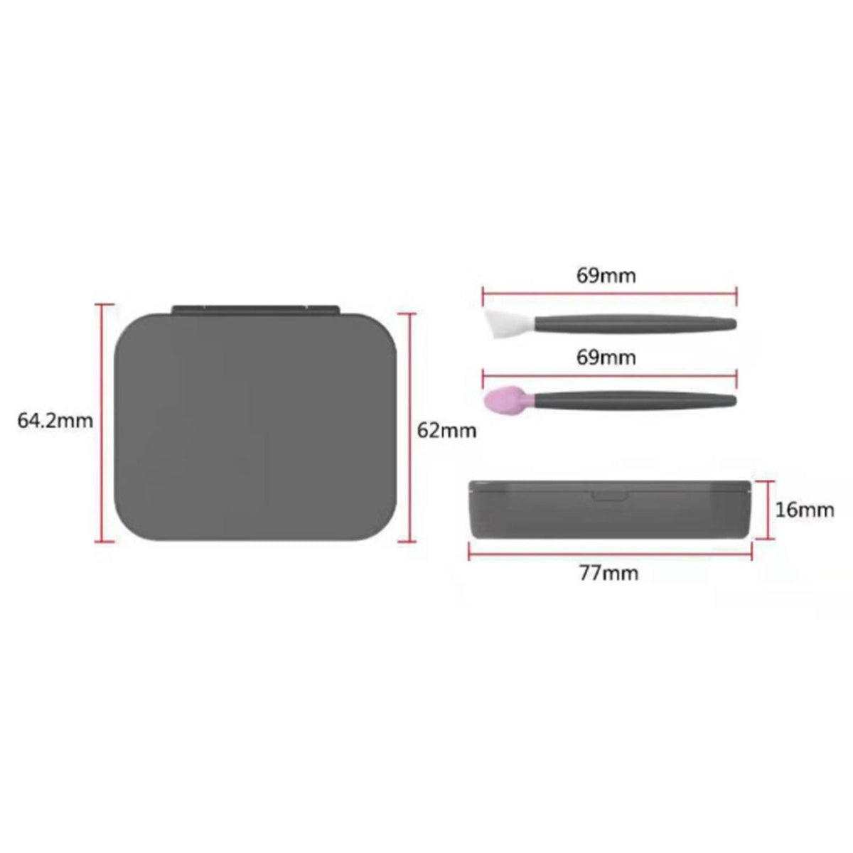 Silicone 2x Eye & 2x Lip Brushes for Eyebrow Concealer Applicator green