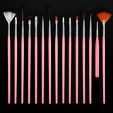 UV Nail Art Dotting Painting Drawing Polish Brushes Decorations Pink