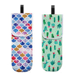 Maxbell Travel Water-resistant Curling Iron Holder Cover Bag Carrying Green