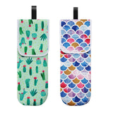 Maxbell Travel Water-resistant Curling Iron Holder Cover Bag Carrying Green