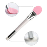 Maxbell Double-headed Silicone Flexible Facial Mask Brushes for Face Smeared Clay pink