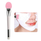 Maxbell Double-headed Silicone Flexible Facial Mask Brushes for Face Smeared Clay pink