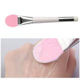 Maxbell Double-headed Silicone Flexible Facial Mask Brushes for Face Smeared Clay pink