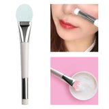 Maxbell Double-headed Silicone Flexible Facial Mask Brushes for Face Smeared Clay blue