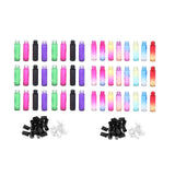 Maxbell 24pcs Roll on Glass Bottles Perfume Essential Oil Bottle Travel Gradient