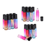 Maxbell 24pcs Roll on Glass Bottles Perfume Essential Oil Bottle Travel Gradient