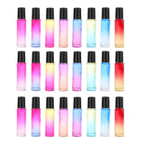 Maxbell 24pcs Roll on Glass Bottles Perfume Essential Oil Bottle Travel Gradient