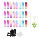 Maxbell 24pcs Roll on Glass Bottles Perfume Essential Oil Bottle Travel Gradient