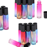 Maxbell 24pcs Roll on Glass Bottles Perfume Essential Oil Bottle Travel Gradient