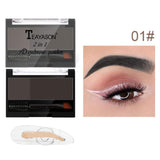 Maxbell Women Adjustable Instant Eyebrow Powder Brow Shape Set Powder 01 and Stamp