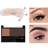 Maxbell Women Adjustable Instant Eyebrow Powder Brow Shape Set Powder 02 and Stamp