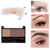 Maxbell Women Adjustable Instant Eyebrow Powder Brow Shape Set Powder 03 and Stamp