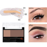Maxbell Women Adjustable Instant Eyebrow Powder Brow Shape Set Powder 03 and Stamp