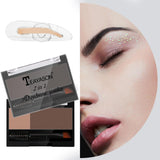 Maxbell Women Adjustable Instant Eyebrow Powder Brow Shape Set Powder 03 and Stamp