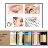 Maxbell 200pcs Cotton Buds Cotton Swabs Double Tip Nose Ears Cleaning Sticks Pink