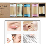 Maxbell 200pcs Cotton Buds Cotton Swabs Double Tip Nose Ears Cleaning Sticks Pink