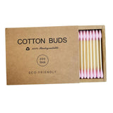 Maxbell 200pcs Cotton Buds Cotton Swabs Double Tip Nose Ears Cleaning Sticks Pink