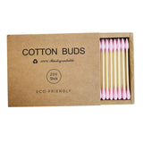 Maxbell 200pcs Cotton Buds Cotton Swabs Double Tip Nose Ears Cleaning Sticks Pink
