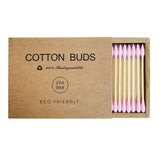 Maxbell 200pcs Cotton Buds Cotton Swabs Double Tip Nose Ears Cleaning Sticks Pink