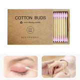 Maxbell 200pcs Cotton Buds Cotton Swabs Double Tip Nose Ears Cleaning Sticks Pink