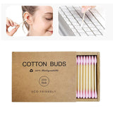 Maxbell 200pcs Cotton Buds Cotton Swabs Double Tip Nose Ears Cleaning Sticks Pink