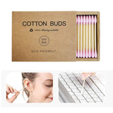 Maxbell 200pcs Cotton Buds Cotton Swabs Double Tip Nose Ears Cleaning Sticks Pink