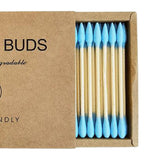 200pcs Cotton Buds Cotton Swabs Double Tip Nose Ears Cleaning Sticks Blue