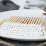 Maxbell 200pcs Cotton Buds Cotton Swabs Double Tip Nose Ears Cleaning Sticks Blue
