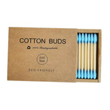 Maxbell 200pcs Cotton Buds Cotton Swabs Double Tip Nose Ears Cleaning Sticks Blue