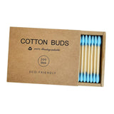 Maxbell 200pcs Cotton Buds Cotton Swabs Double Tip Nose Ears Cleaning Sticks Blue