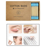 Maxbell 200pcs Cotton Buds Cotton Swabs Double Tip Nose Ears Cleaning Sticks Blue
