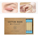 Maxbell 200pcs Cotton Buds Cotton Swabs Double Tip Nose Ears Cleaning Sticks Blue