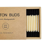 Maxbell 200pcs Cotton Buds Cotton Swabs Double Tip Nose Ears Cleaning Sticks Black