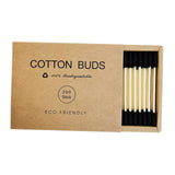 Maxbell 200pcs Cotton Buds Cotton Swabs Double Tip Nose Ears Cleaning Sticks Black
