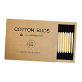 Maxbell 200pcs Cotton Buds Cotton Swabs Double Tip Nose Ears Cleaning Sticks Black