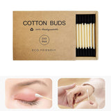 Maxbell 200pcs Cotton Buds Cotton Swabs Double Tip Nose Ears Cleaning Sticks Black