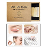 Maxbell 200pcs Cotton Buds Cotton Swabs Double Tip Nose Ears Cleaning Sticks Black