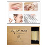 Maxbell 200pcs Cotton Buds Cotton Swabs Double Tip Nose Ears Cleaning Sticks Black