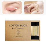 Maxbell 200pcs Cotton Buds Cotton Swabs Double Tip Nose Ears Cleaning Sticks Black