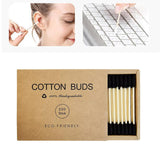 Maxbell 200pcs Cotton Buds Cotton Swabs Double Tip Nose Ears Cleaning Sticks Black