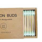 200pcs Cotton Buds Cotton Swabs Double Tip Nose Ears Cleaning Sticks Green