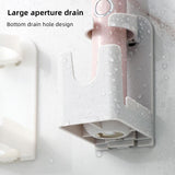 Wall Mount Toothbrush Holder Storage Rack for Bathroom Space-Saving Shower gray