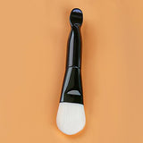 Double-headed Man-made Fiber Mask Brushes Beauty Tool for Face Smeared Clay white hair black rod