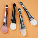 Maxbell Double-headed Man-made Fiber Mask Brushes Beauty Tool for Face Smeared Clay white hair black rod