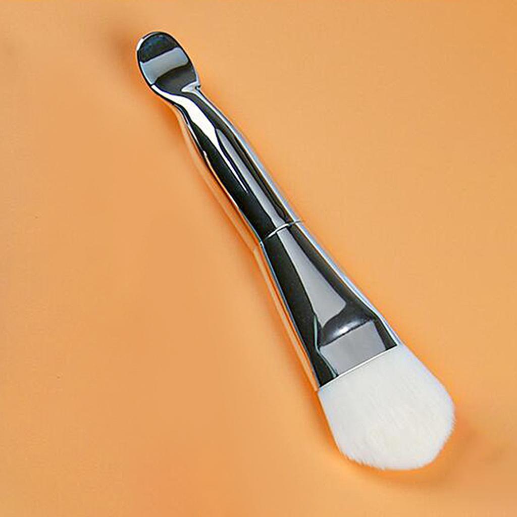 Double-headed Man-made Fiber Mask Brushes Beauty Tool for Face Smeared Clay silver rod