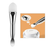 Maxbell Double-headed Man-made Fiber Mask Brushes Beauty Tool for Face Smeared Clay silicone silver rod