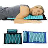 Maxbell Yoga Acupressure Mat Pillow Set Trigger Points Mats Pain Stress Relief Black