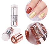 Maxbell Dual-ended White Clear Silicone Nail Stamping Stamper & Scraper Set Silver